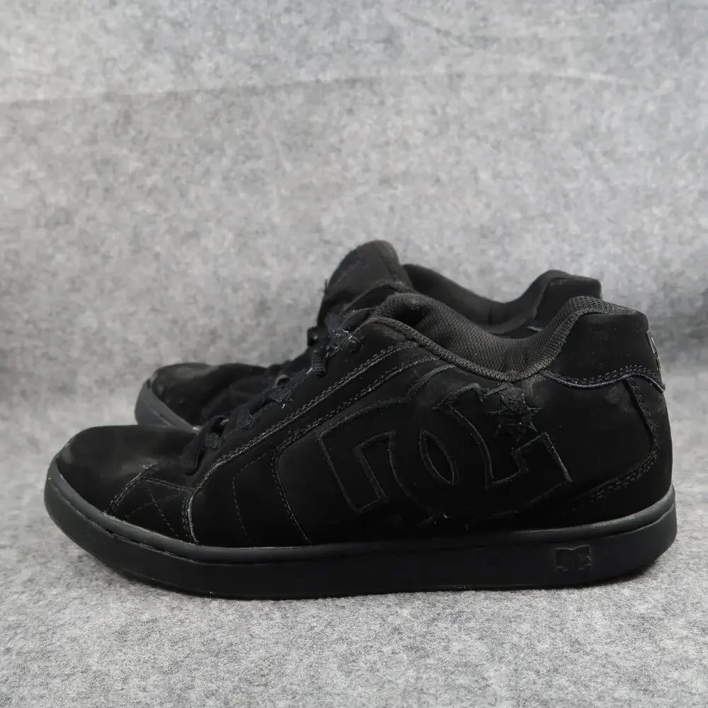 DC Shoes Mens 12 Net Skate Sneakers Casual Black Leather Y2k Padded Lace Up Logo